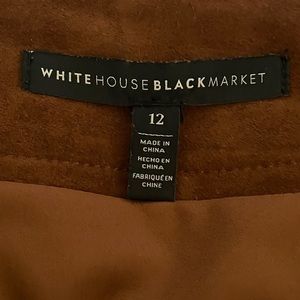 White House Black Market leather faux-wrap mid length skirt